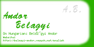 andor belagyi business card